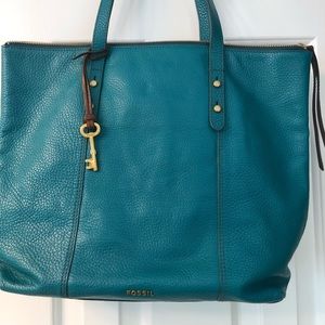 Fossil tote teal
